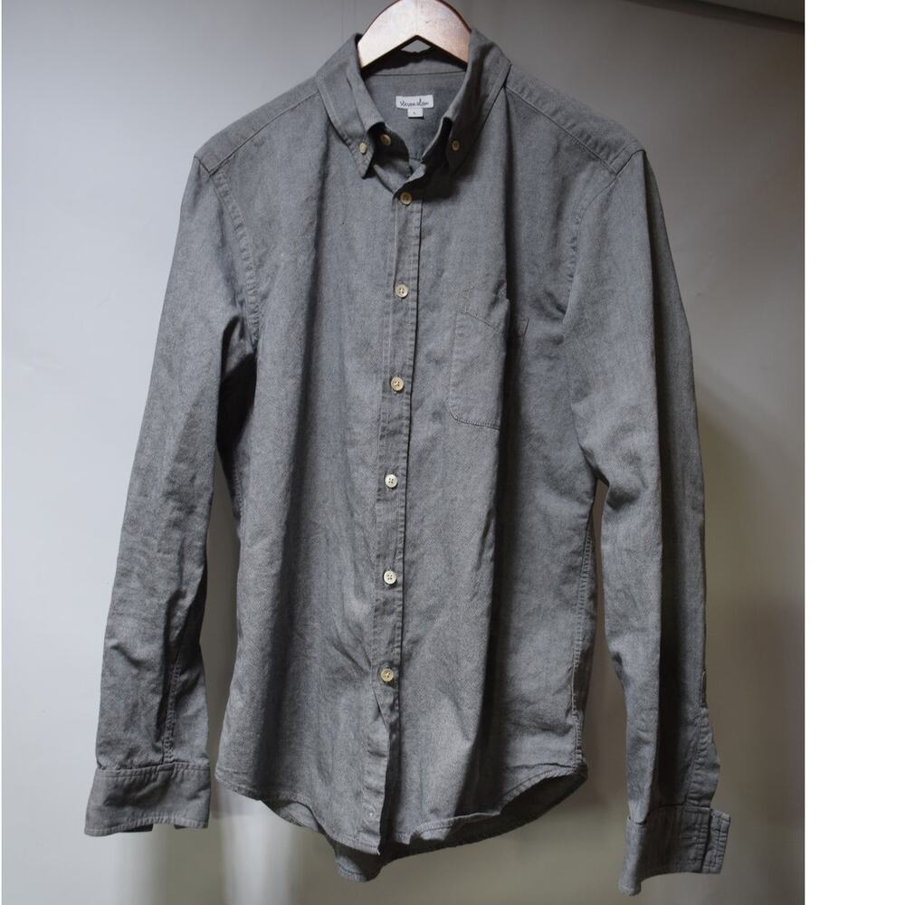 Steven Alan Made in USA Gray Cotton Button Down Shirt Size L